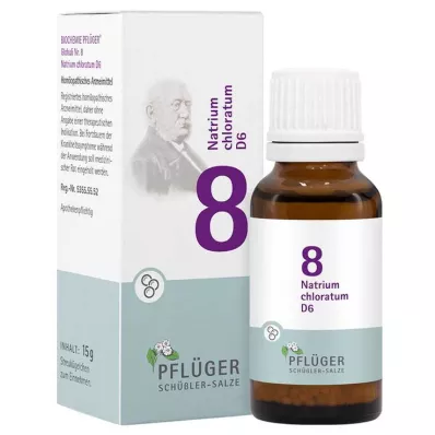 BIOCHEMIE Pflüger 8 Natrium chloratum D 6 glóbulos, 15 g