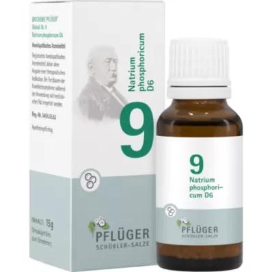 BIOCHEMIE Pflüger 9 Natrium phosphoricum D 6 glóbulos, 15 g