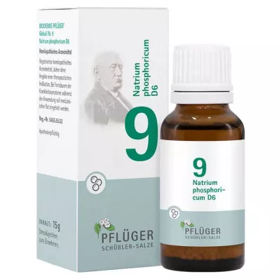 BIOCHEMIE Pflüger 9 Natrium phosphoricum D 6 glóbulos, 15 g