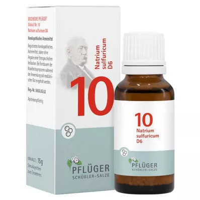 BIOCHEMIE Pflüger 10 Natrium sulfuricum D 6 glóbulos, 15 g