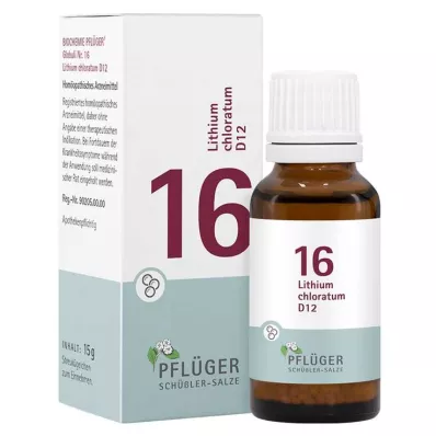 Bioquímica Pflueger 16 Lithium chloratum D 12 glóbulos, 15 g Bioquímica Pflueger 16 Lithium chloratum D 12 glóbulos, 15 g
