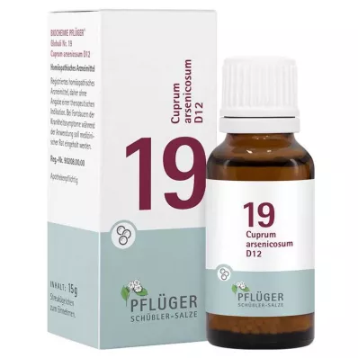 Bioquímica Pflueger 19 Cuprum arsenicosum D 12 glóbulos, 15 g Bioquímica Pflueger 19 Cuprum arsenicosum D 12 glóbulos, 15 g