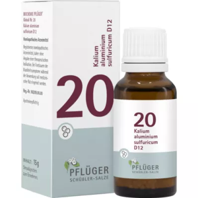 BIOCHEMIE Pflüger 20 Alumínio de potássio, enxofre, D 12 Gl., 15 g