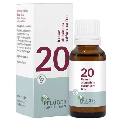 Bioquímica Pflueger 20 Potássio alumínio sulfuricum D 12 glóbulos, 15 g Bioquímica Pflueger 20 Potássio alumínio sulfuricum D 12 glóbulos, 15 g
