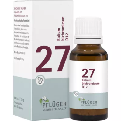 BIOCHEMIE Pflüger 27 Potassium bichromicum D 12 glóbulos, 15 g