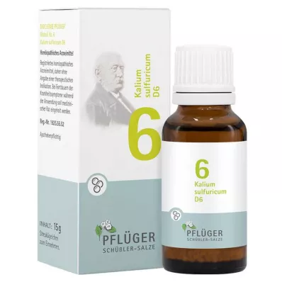 Bioquímica Pflueger 6 Kalium sulfuricum D 6 glóbulos, 15 g Bioquímica Pflueger 6 Kalium sulfuricum D 6 glóbulos, 15 g