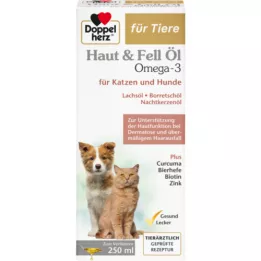 DOPPELHERZ para pele de animais&amp;Óleo de pelagem para cães/gatos, 250 ml
