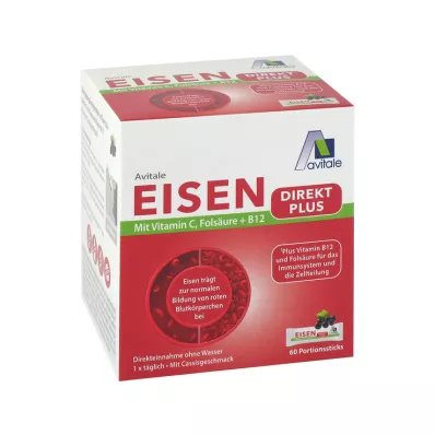 Ferro Direct mais Vitamina C + Ácido Fólico + Pó B12, 60 unid