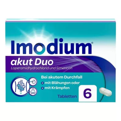 IMODIUM duo agudo 2 mg/125 mg comprimidos, 6 unid IMODIUM duo agudo 2 mg/125 mg comprimidos, 6 unid