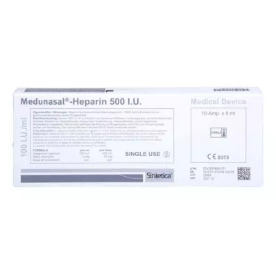 MEDUNASAL-Heparina 500 U.I. ampolas, 10X5 ml MEDUNASAL-Heparina 500 U.I. ampolas, 10X5 ml