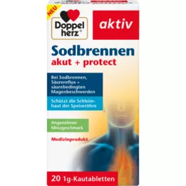 DOPPELHERZ Comprimidos mastigáveis Heartburn acute+protect, 20 unidades