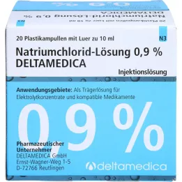 NATRIUMCHLORID-Solução 0,9% Deltamedica Luer Pl., 20X10 ml