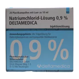 NATRIUMCHLORID-Solução 0,9% Deltamedica Luer Pl., 20X10 ml