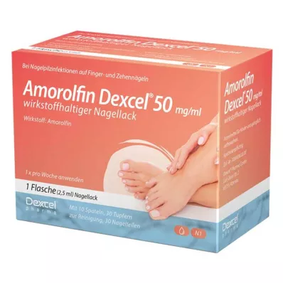 AMOROLFIN Dexcel 50 mg/ml verniz de unhas com ingrediente ativo, 2,5 ml