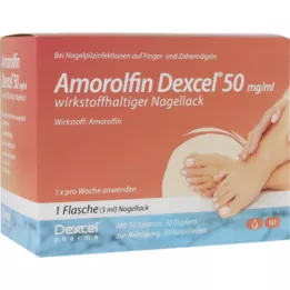 AMOROLFIN Dexcel 50 mg/ml verniz de unhas com ingrediente ativo, 3 ml