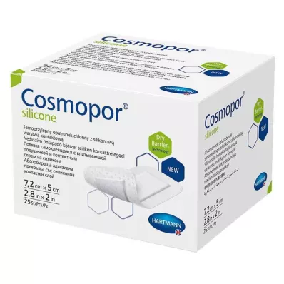 COSMOPOR Penso de silicone para feridas 5x7,2 cm, 25 pcs COSMOPOR Penso de silicone para feridas 5x7,2 cm, 25 pcs