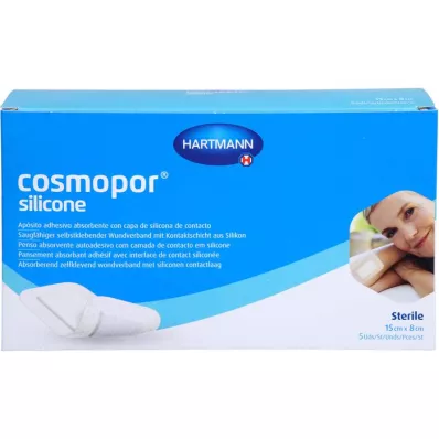 COSMOPOR Penso de silicone para feridas 8x15 cm, 5 unid