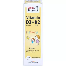 VITAMIN D3+K2 MK-7 todos trans Gotejamento familiar, 20 ml