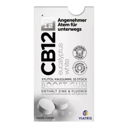 CB12 boost Goma de mascar branca de eucalipto, 10 unid