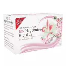 H&amp;S Sacos de filtro de Rosa Mosqueta-Hibisco orgânico, 20X3,0 g
