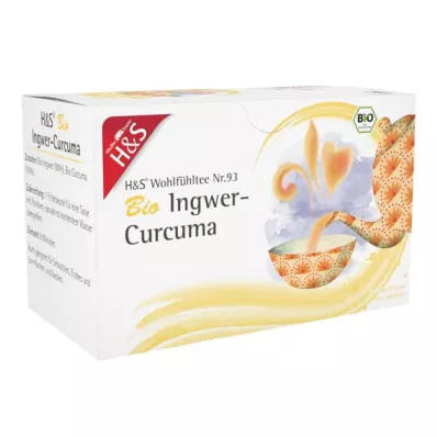 H&amp;S Saco de filtro orgânico de gengibre e cúrcuma, 20X1,25 g