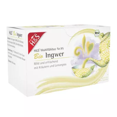 H&amp;S S Saco de filtro de gengibre orgânico, 20X2 g