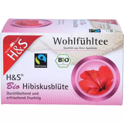 H&amp;S S Saco de filtro de flores de hibisco orgânico, 20X1,75 g