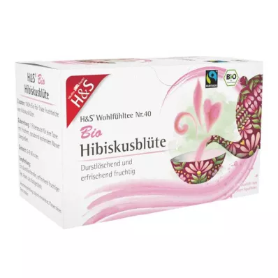 H&amp;S S Saco de filtro de flores de hibisco orgânico, 20X1,75 g