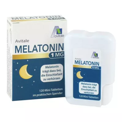 Minicomprimidos de melatonina 1 mg em dispensador, 120 unidades Minicomprimidos de melatonina 1 mg em dispensador, 120 unidades