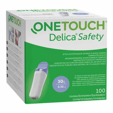Lancetador descartável One Touch Delica Safety 30 G, 100 un Lancetador descartável One Touch Delica Safety 30 G, 100 un