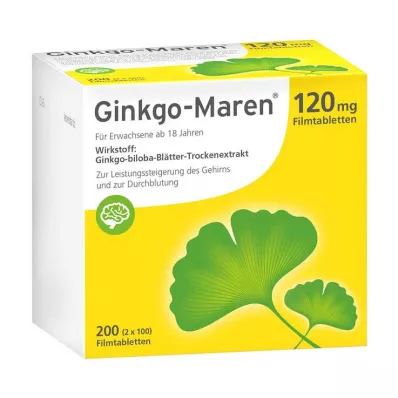 Ginkgo-Maren 120 mg comprimidos revestidos por película, 200 unidades Ginkgo-Maren 120 mg comprimidos revestidos por película, 200 unidades