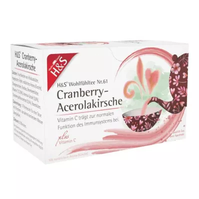 H&S Cranberry acerola cereja com saco de vitamina C, 20X2,8 g H&S Cranberry acerola cereja com saco de vitamina C, 20X2,8 g