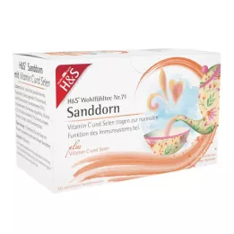 H&amp;S Sacos de filtro de espinheiro marítimo com vitamina C e selénio, 20X2,5 g