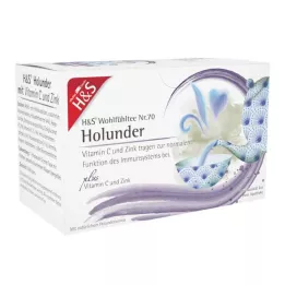 H&amp;S Sabugueiro com vitamina C e sacos de filtro de zinco, 20X2,5 g