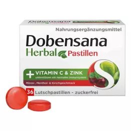 DOBENSANA Vit.C de ervas com sabor a cereja &amp; Pastilha de zinco, 36 unid
