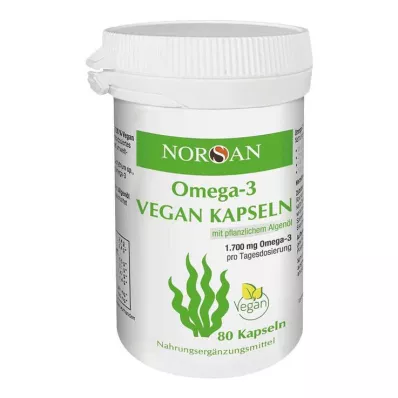 Cápsulas veganas Norsan Omega-3, 80 peças Cápsulas veganas Norsan Omega-3, 80 peças