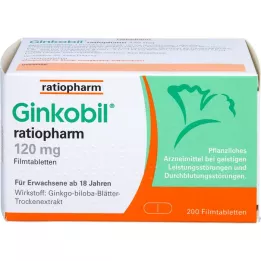GINKOBIL-ratiopharm 120 mg comprimidos revestidos por película, 200 unidades