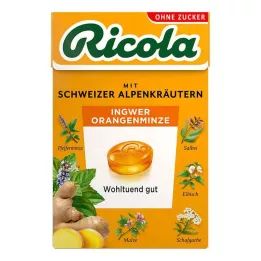 RICOLA o.Z.Box rebuçados de gengibre e laranja com menta, 50 g