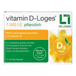 Vitamina D-Loges 7.000 UI de depósito semanal à base de plantas, 30 peças