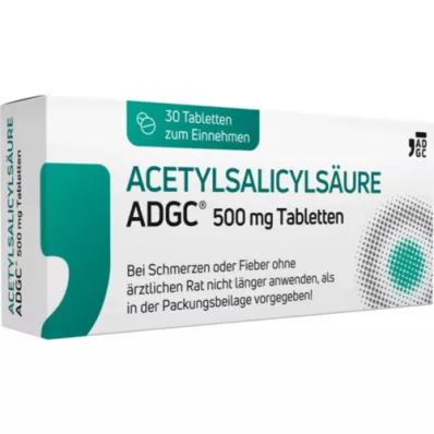 ACETYLSALICYLSÄURE ADGC Comprimidos de 500 mg, 30 unid