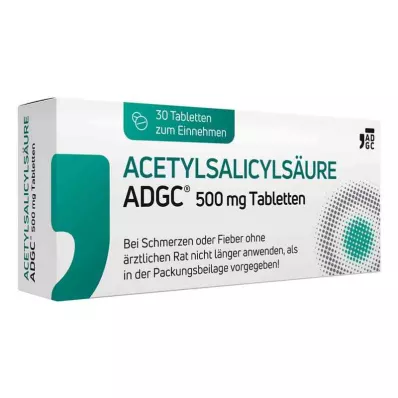 ACETYLSALICYLSÄURE ADGC Comprimidos de 500 mg, 30 unid