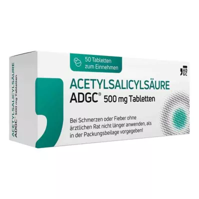 Ácido acetilsalicílico ADGC comprimidos de 500 mg (50 peças)