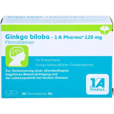 GINKGO BILOBA-1A Pharma 120 mg comprimidos revestidos por película, 30 unidades