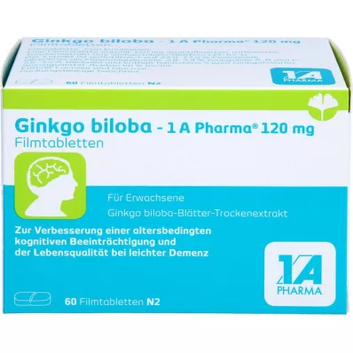 GINKGO BILOBA-1A Pharma 120 mg comprimidos revestidos por película, 60 unidades