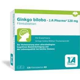 GINKGO BILOBA-1A Pharma 120 mg comprimidos revestidos por película, 120 unidades
