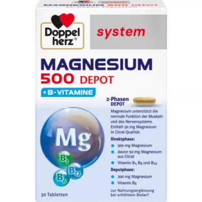 DOPPELHERZ Comprimidos de Magnesium 500 Depot system, 30 unidades