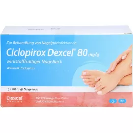 CICLOPIROX Dexcel 80 mg/g verniz de unhas com ingrediente ativo, 3,3 ml
