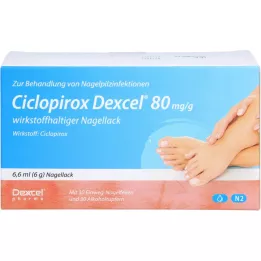 CICLOPIROX Dexcel 80 mg/g verniz de unhas com ingrediente ativo, 6,6 ml
