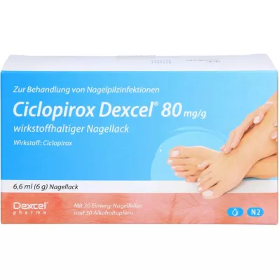 CICLOPIROX Dexcel 80 mg/g verniz de unhas com ingrediente ativo, 6,6 ml