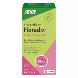 FLORADIX Comprimidos de ácido fólico com ferro, 84 cápsulas